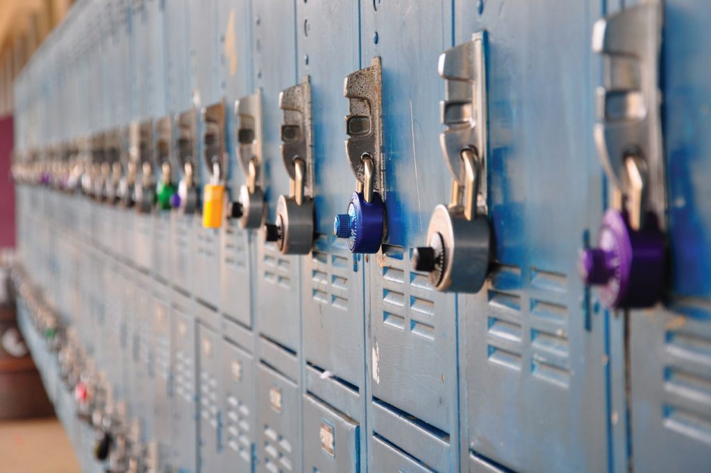 Row of school lockers