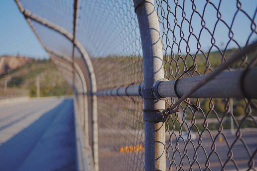 Closeup of chain link fence