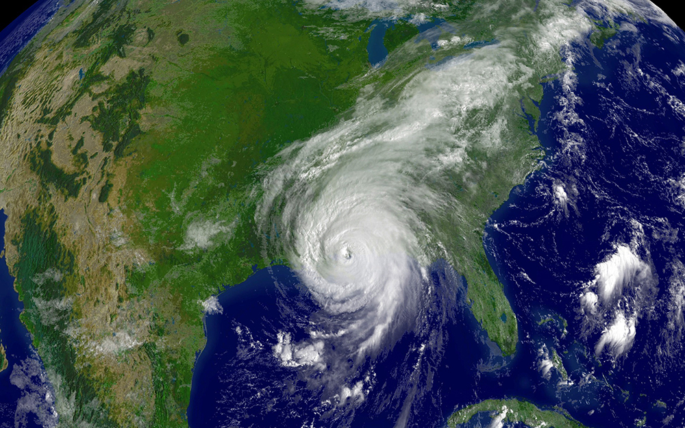 Satellite image of hurricane Katrina