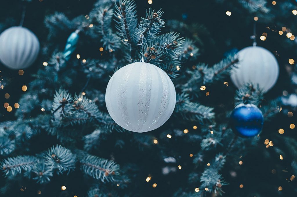 Christmas ornaments on the tree