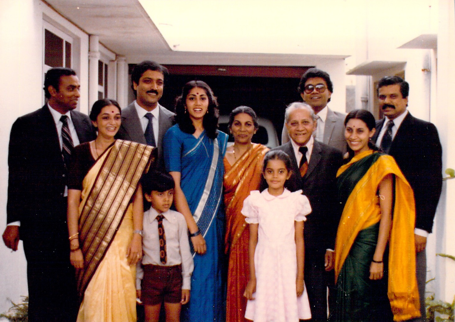 Bhat with her family in Bengaluru, India